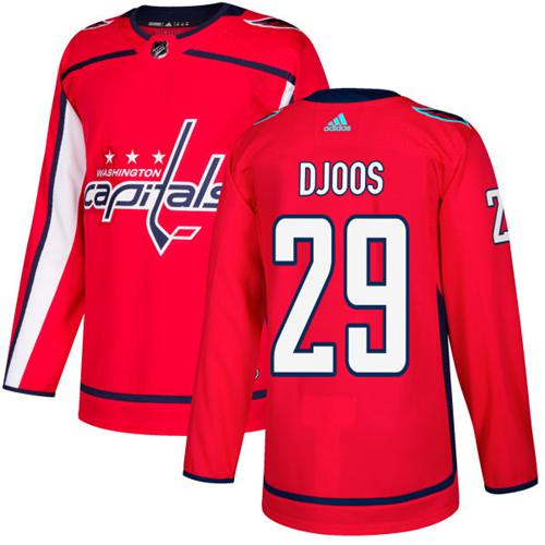 Adidas Men Washington Capitals #29 Christian Djoos Red Home Authentic Stitched NHL Jersey